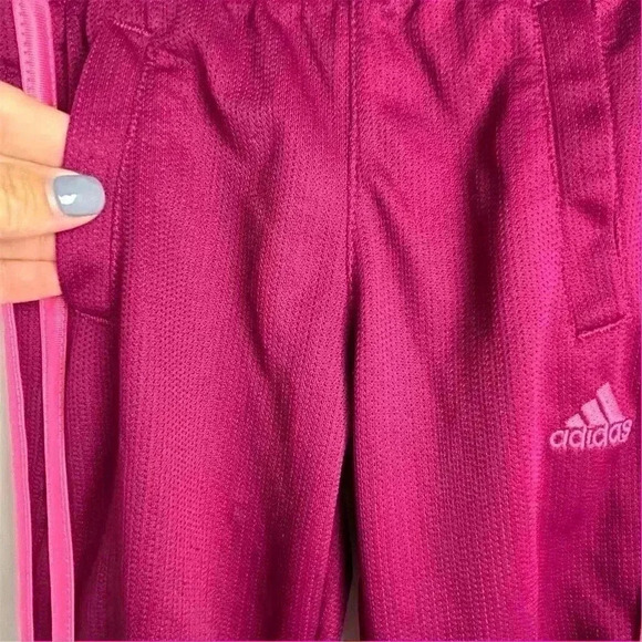 Adidas Girls Pink Purple Track Suit Size 5 Zip Hoodie & Jogger Pants Set - Picture 8 of 16